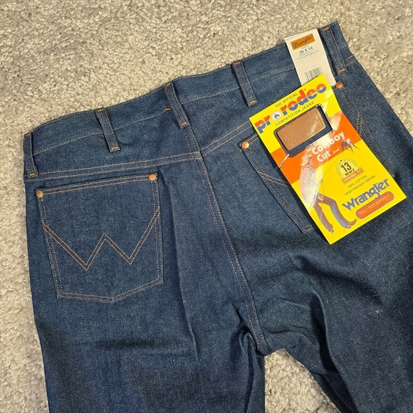WRANGLER Cowboy Cut Jeans 38X34 Mens Rigid Indigo Bootcut Pro Rodeo Original Fit - Picture 3 of 12